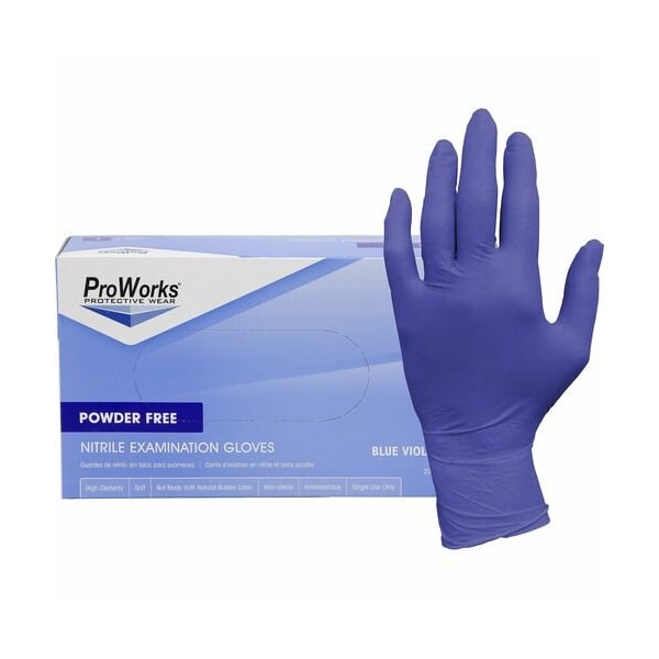 Hospeco Disposable Gloves, 3 mil Palm, Nitrile, Powder-Free, XL, 10 PK, Blue HOSGLN125FX - main
